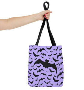 Lavender Batty Lined Tote Bag