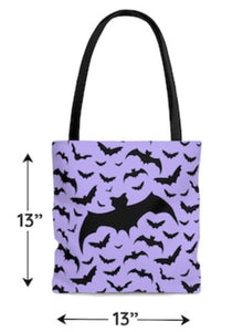 Lavender Batty Lined Tote Bag