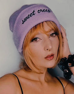 Lavender Sweet Creep Embroidered Beanie