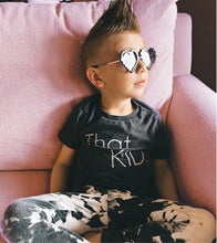 Load image into Gallery viewer, Kid’s Serrated Heart Shaped Sunglasses (Black &amp; Mint)