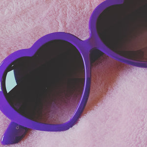 Oversized Heart Shaped Sunglasses (Pink or Purple)