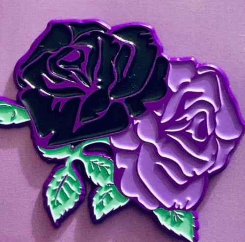 Pastel Goth Roses Enamel Pin