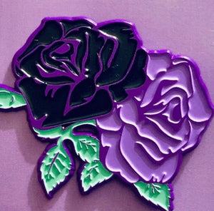 Pastel Goth Roses Enamel Pin