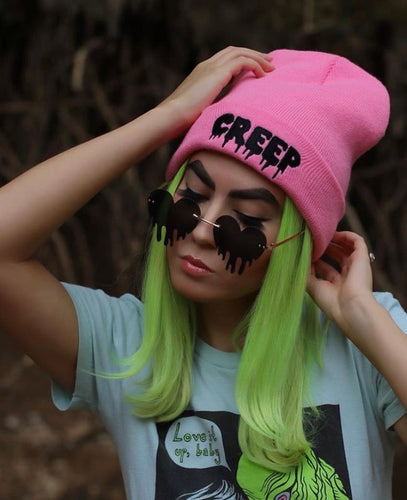 Pink CREEP Knit Beanie