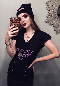 Spooky Queen V Neck T-Shirt