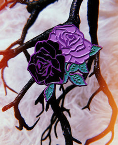 Pastel Goth Roses Enamel Pin