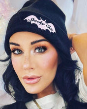 Load image into Gallery viewer, Spooky Chic Embroidered Knit Beanie  (Pink or Black)
