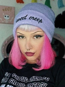 Lavender Sweet Creep Embroidered Beanie