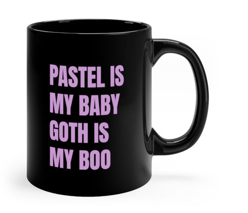 Pastel is My Baby, Goth is my Boo 12 oz Double Sided Mug