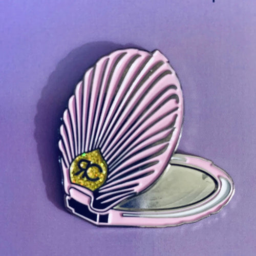 Pink Seashell Compact Enamel Pin