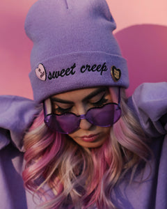 Lavender Sweet Creep Embroidered Beanie