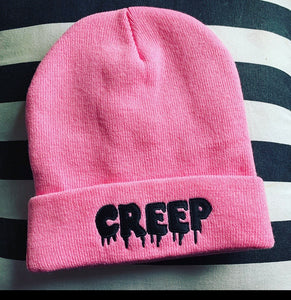 Bubblegum Pink CREEP Knit Beanie