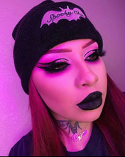 Load image into Gallery viewer, Spooky Chic Embroidered Knit Beanie  (Pink or Black)