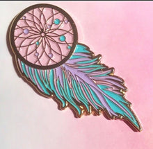 Load image into Gallery viewer, Dreamcatcher Feather Enamel Pin